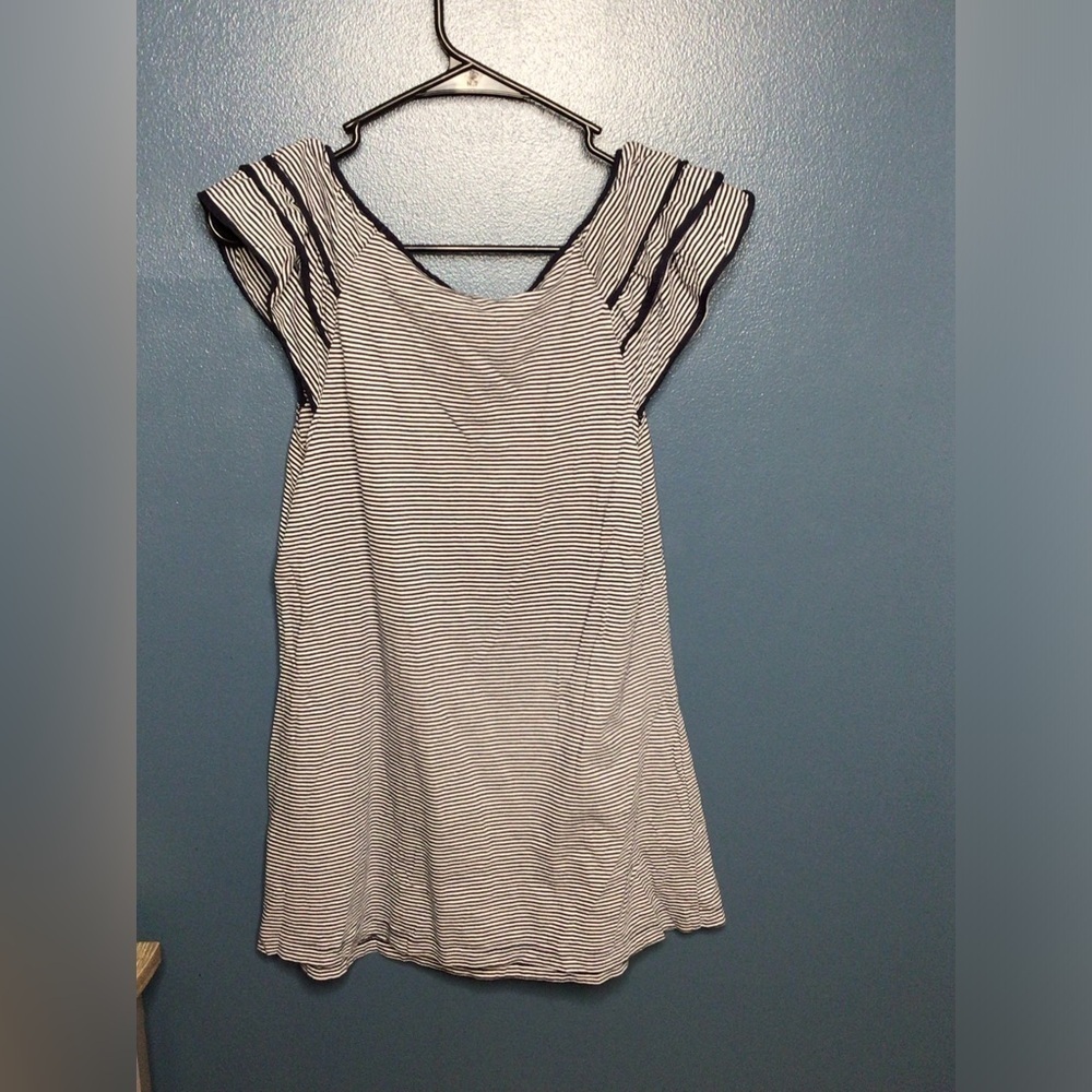 Navy & white Strip  sleeveless top Cato Large ( 0102) - Picture 3 of 4